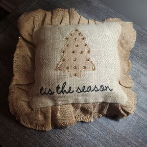 Decorative Christmas  jute throw pillow